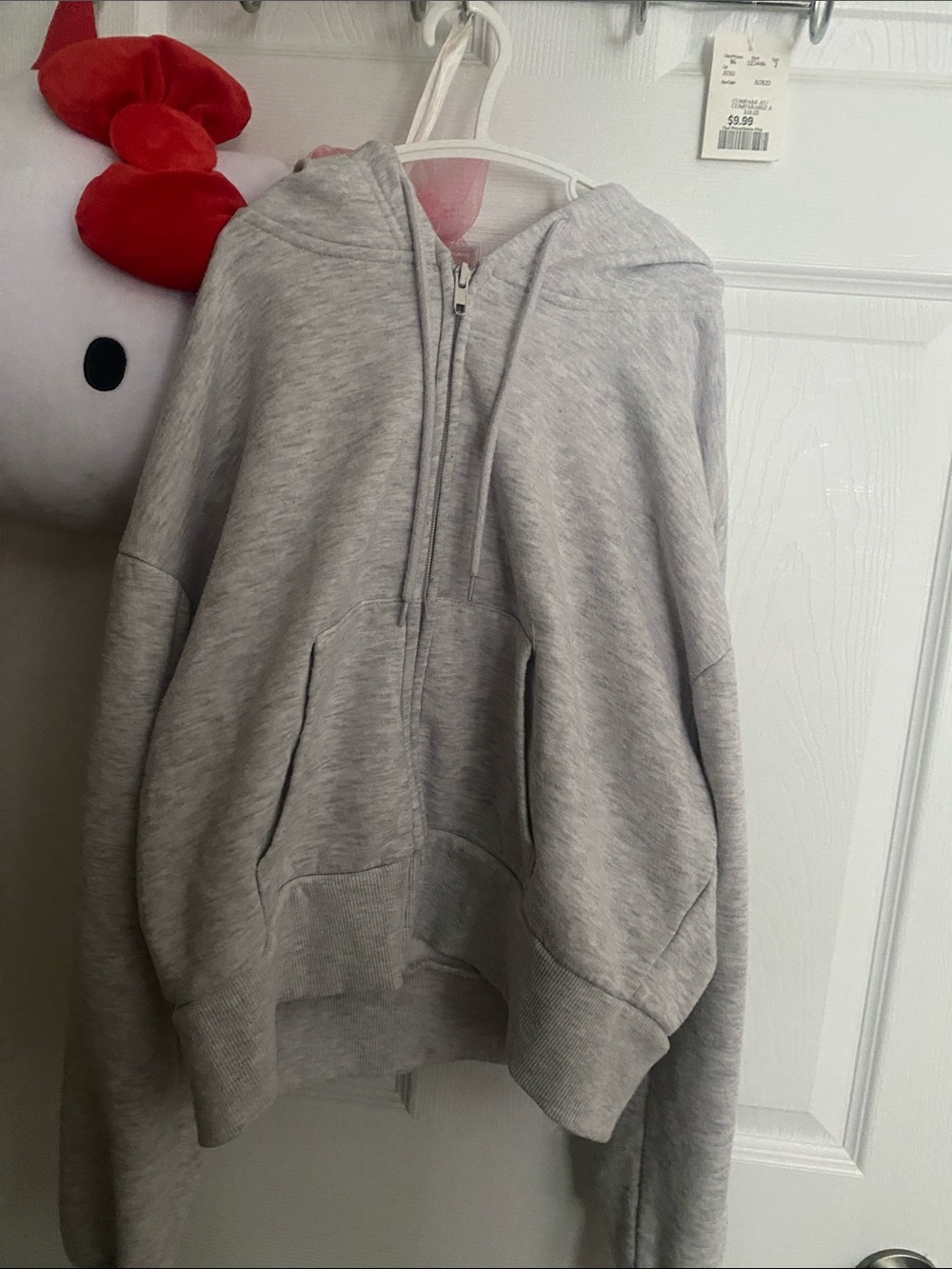 Urban Outfitters Light Gray Zip-Up Hoodie Sweater